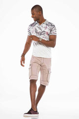 CK188 Herren Capri Shorts mit Cargotaschen