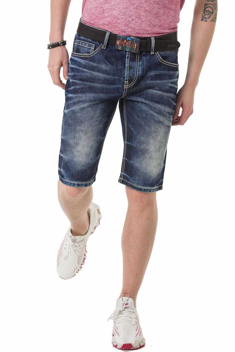 CK251 men Capri shorts with a trendy used wash