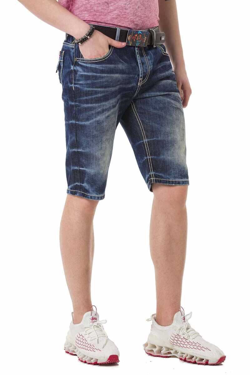 CK251 men Capri shorts with a trendy used wash