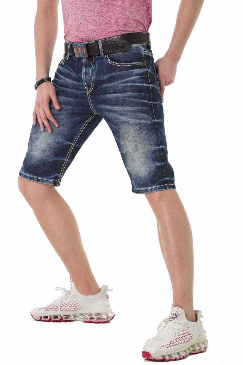 CK251 men Capri shorts with a trendy used wash