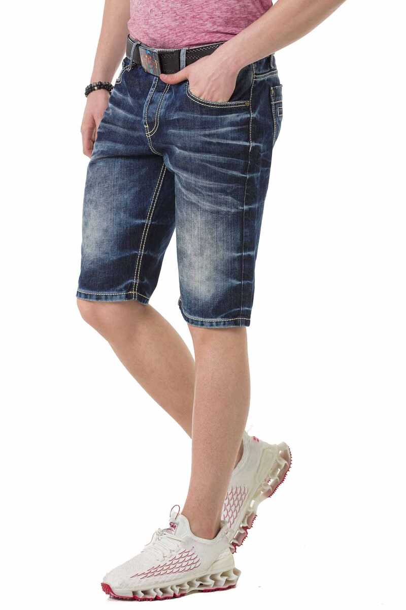 CK251 men Capri shorts with a trendy used wash