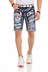 CK255 men Capri shorts with a striking skull motif