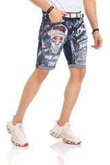 CK255 men Capri shorts with a striking skull motif