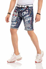 CK255 men Capri shorts with a striking skull motif