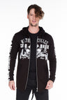 CL239 men's sweat jacket with trendy biker print elements