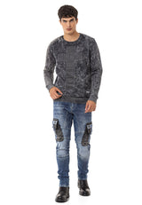 CL266 mannen sweatshirt met geweldig wassen