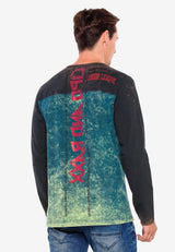 CL351 men's long -sleeved shirt with gemstone print