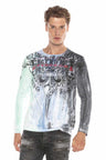 CL408 Herren Langarmshirt mit extravagantem Print