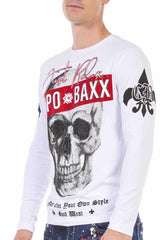 CL454 men's long -sleeved shirt with striking print