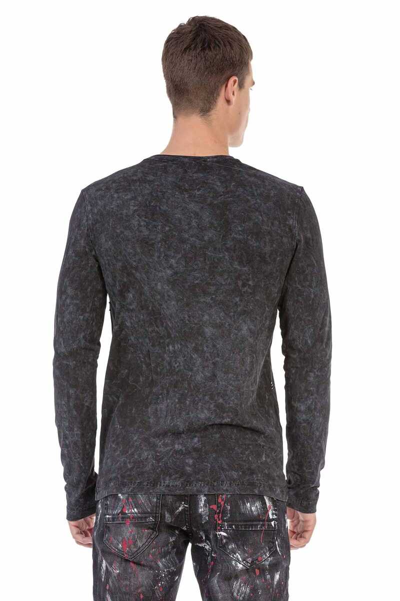 CL489 Herren Langarmshirt mit großem Marken-Frontprint