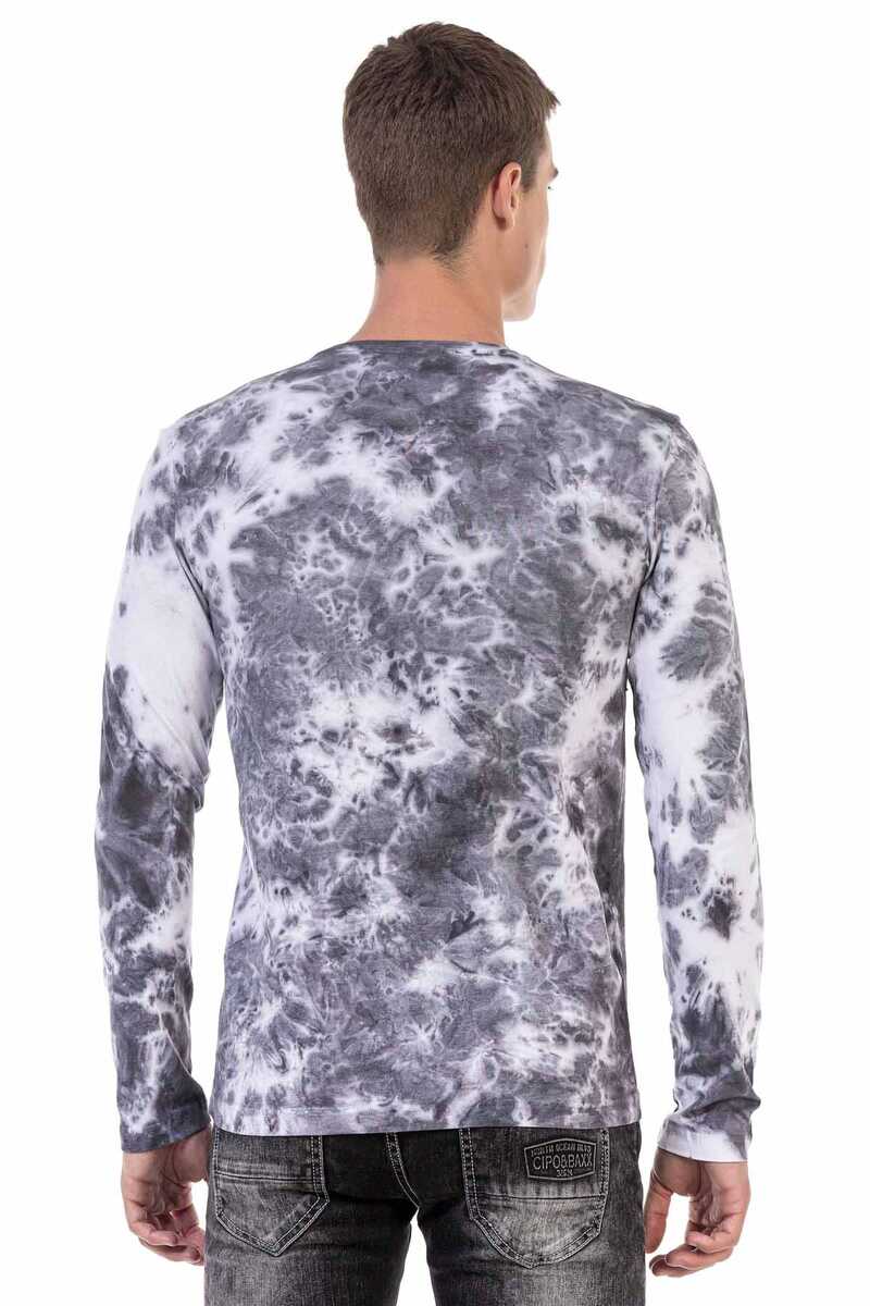 CL489 heren met lange mouwen shirt met een groot merk voorste print