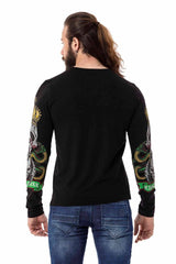 CL514 men's long -sleeved shirt with a big print