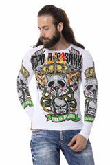 CL514 men's long -sleeved shirt with a big print