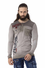 CL527 Herren Langarmshirt mit stylischen Prints