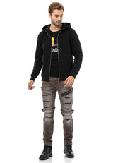 CL556 men's sweat jacket with hood