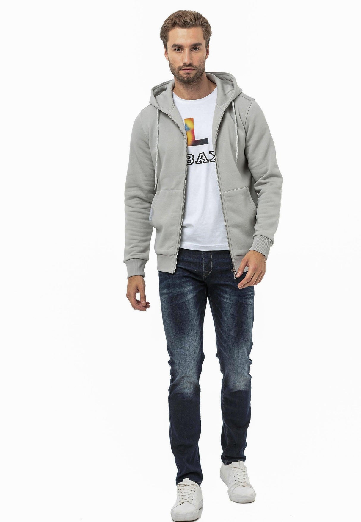 CL556 men's sweat jacket with hood