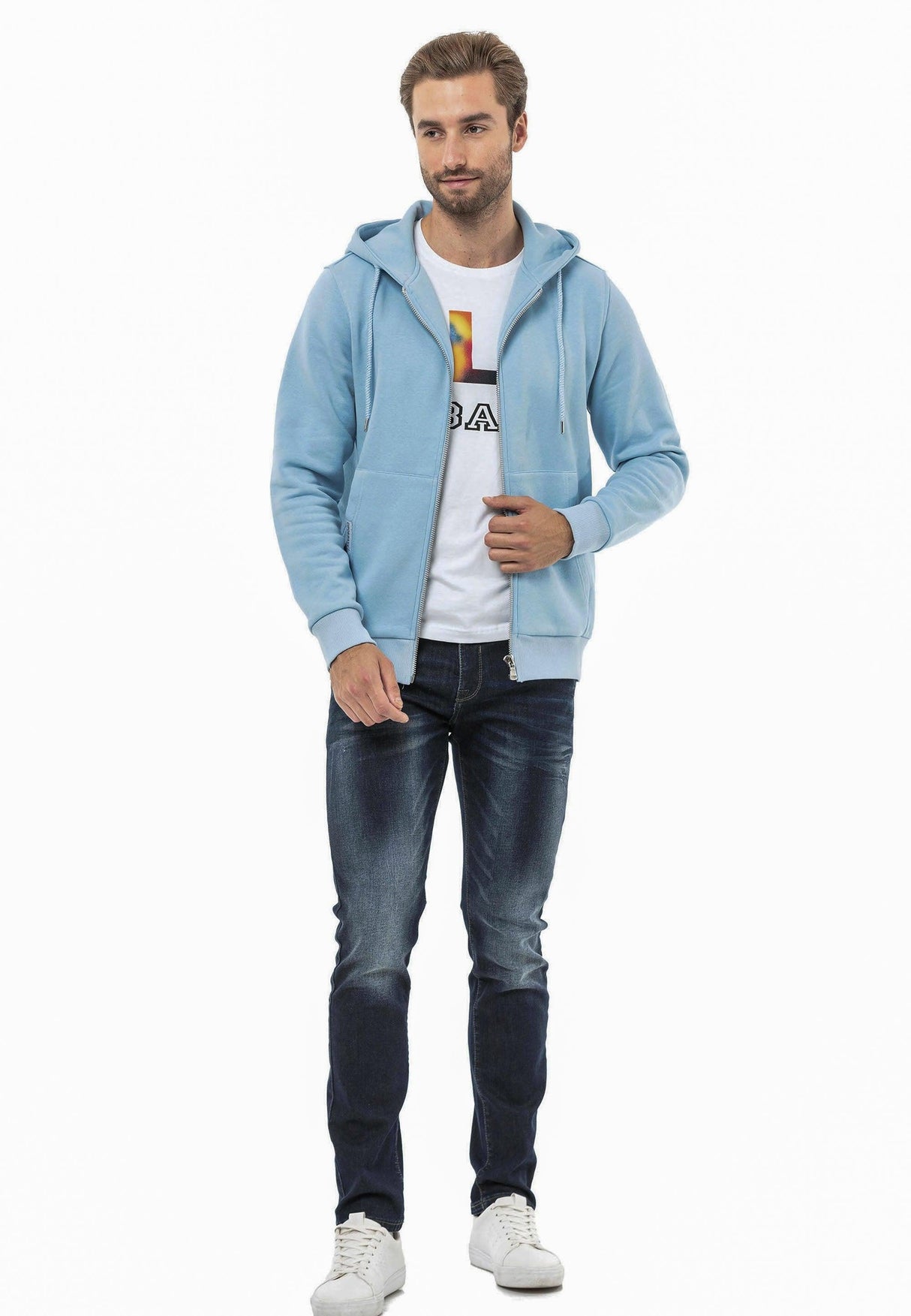 CL556 men's sweat jacket with hood