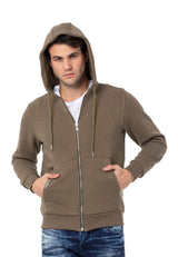 CL556 men's sweat jacket with hood