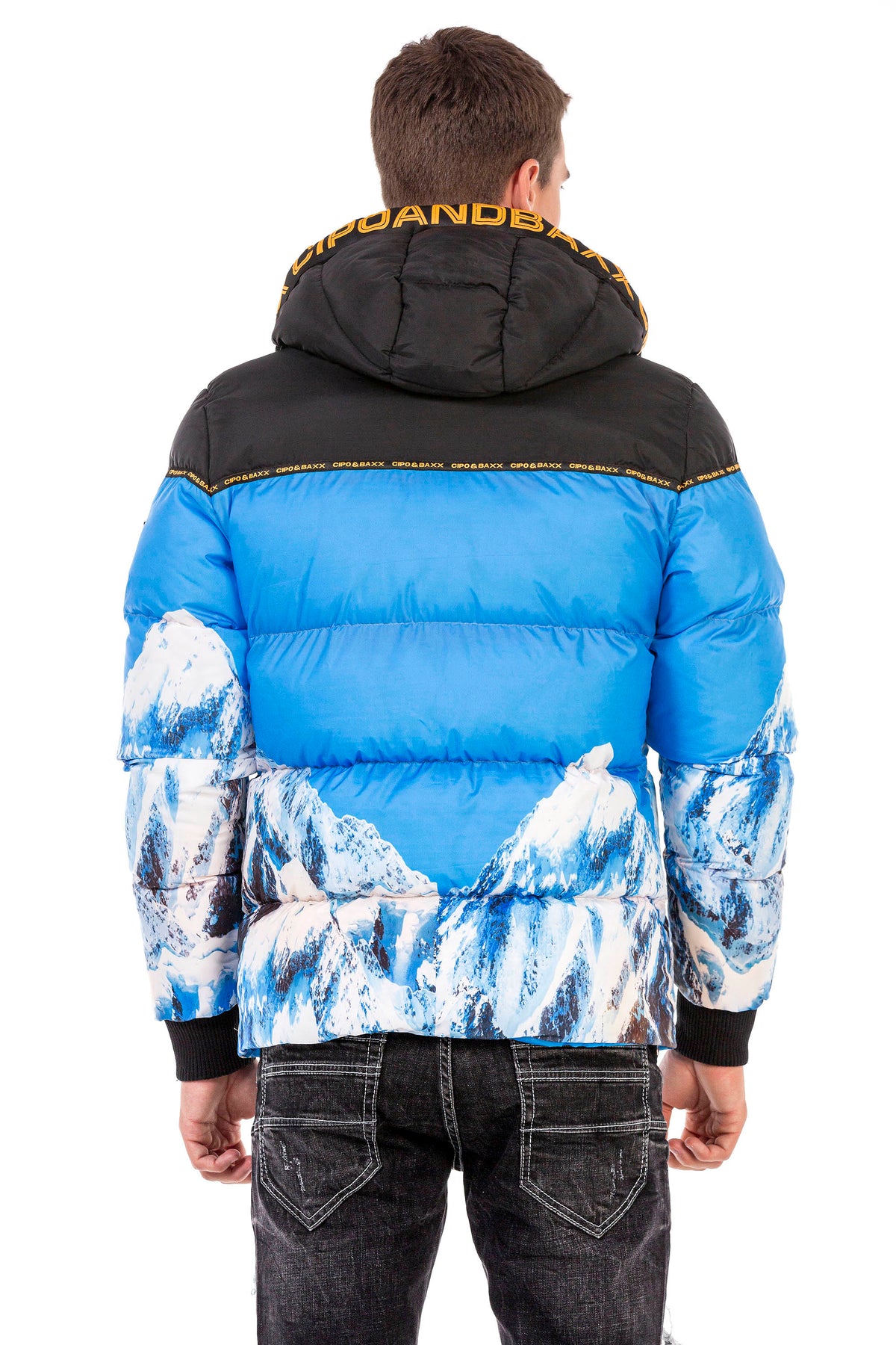 Cipo & Baxx Giacca Invernale Uomo Con Cappuccio Modello CM186 - Chiusura Lampo E Polsini A Costine - 4