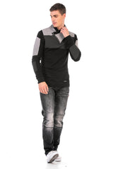 CP248 sweter męski z kołnierzem