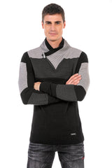 CP248 sweter męski z kołnierzem