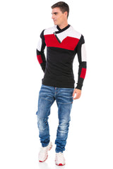 CP248 sweter męski z kołnierzem