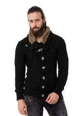 CP265 Hombres tejiendo suéter con collar de chal de moda