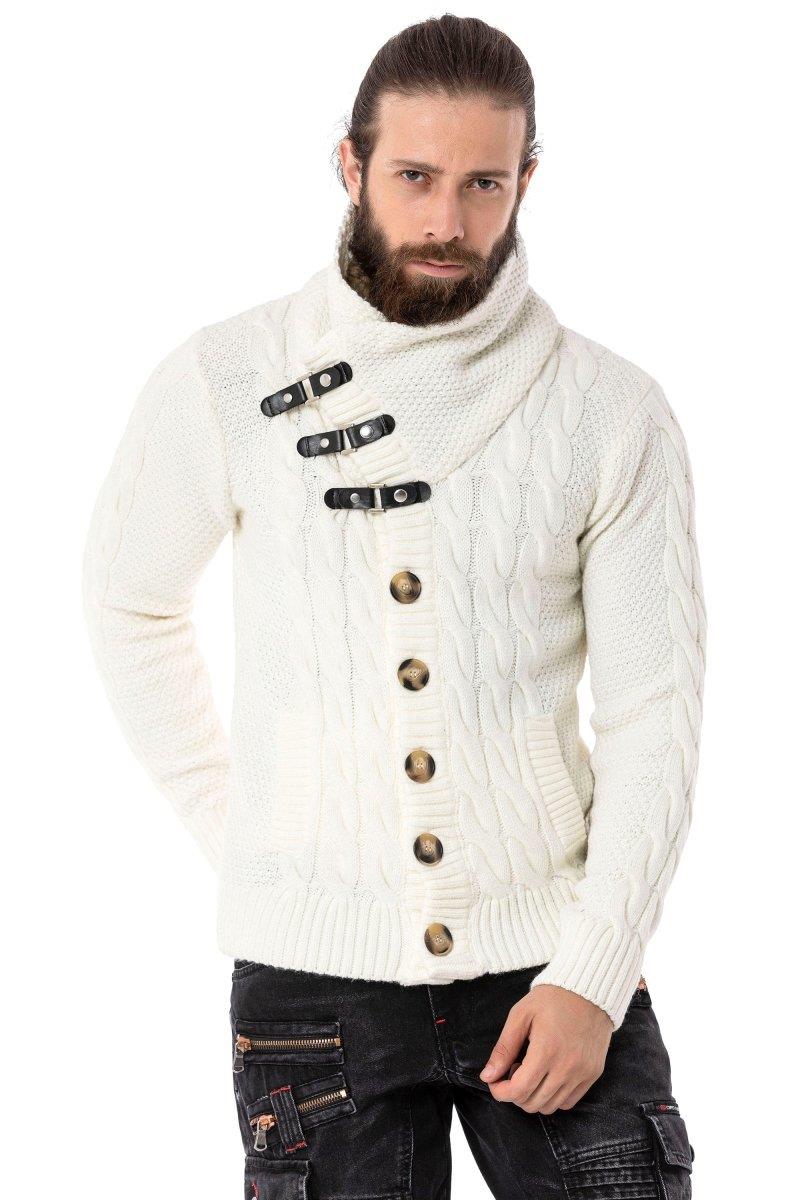 CP265 Hombres tejiendo suéter con collar de chal de moda