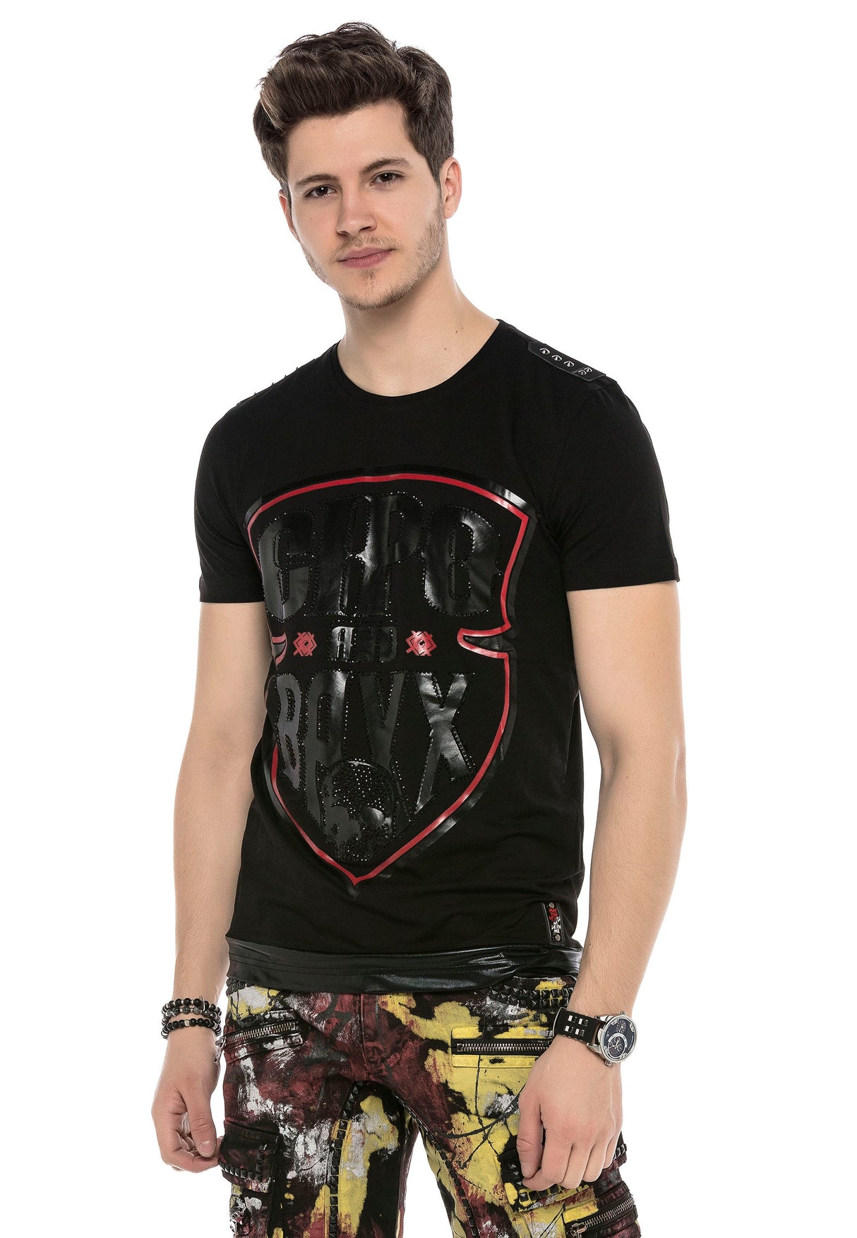 CT539 T-shirt Maschile con Logo Cool