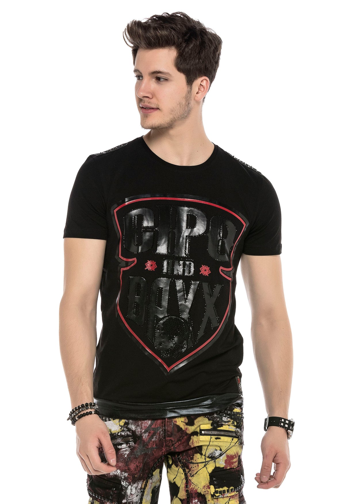 CT539 T-shirt Maschile con Logo Cool