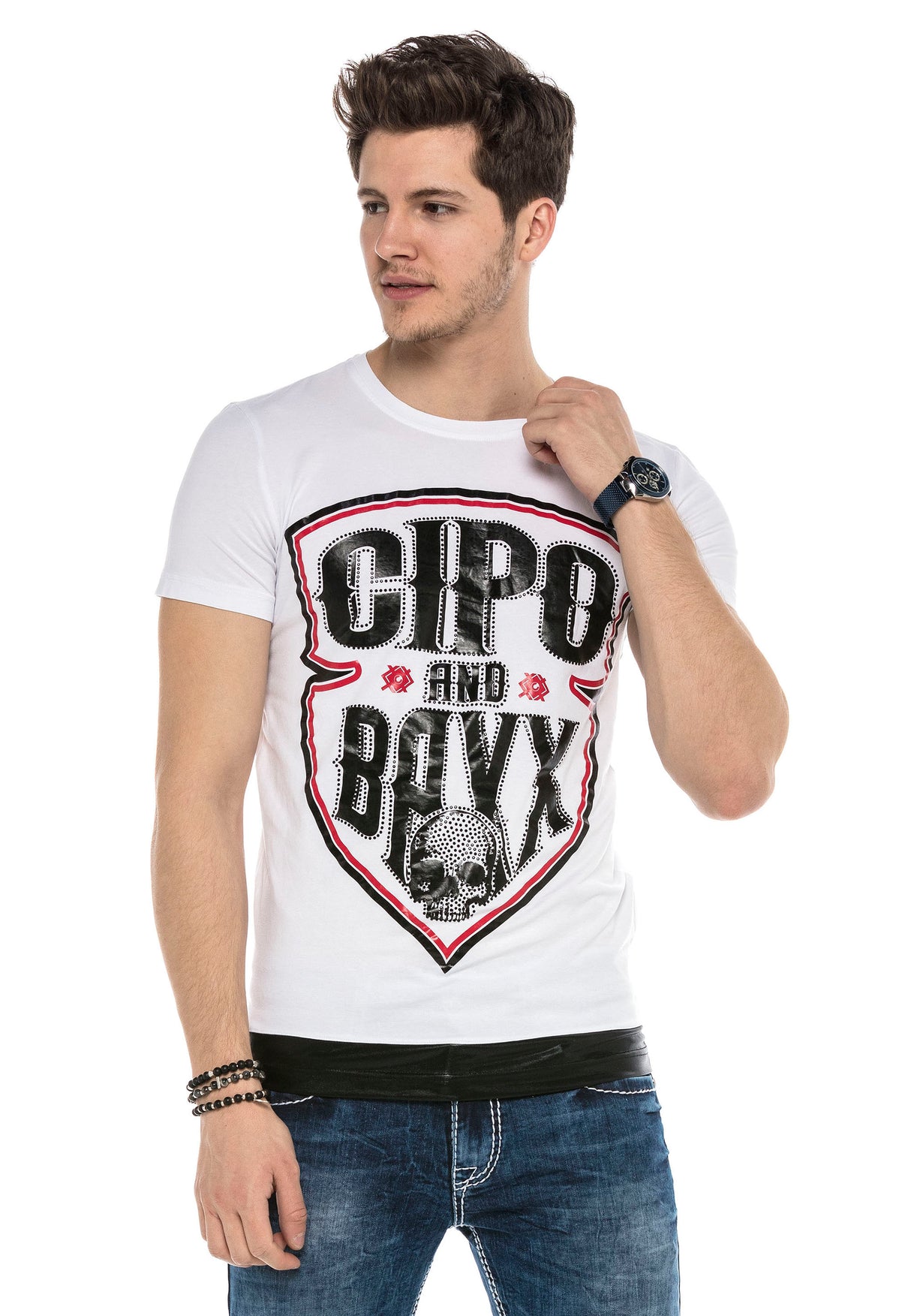 CT539 T-shirt Maschile con Logo Cool