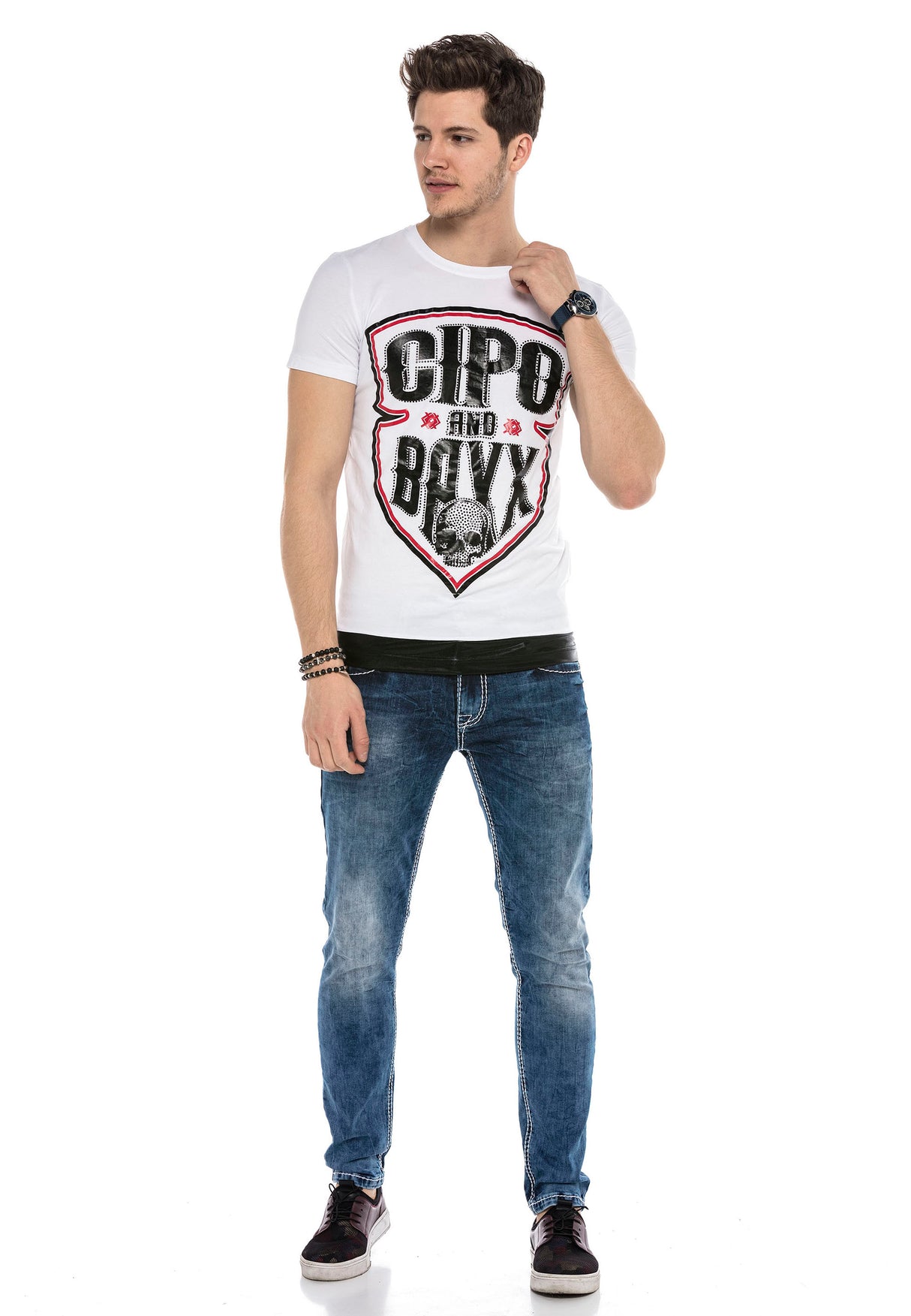 CT539 T-shirt Maschile con Logo Cool