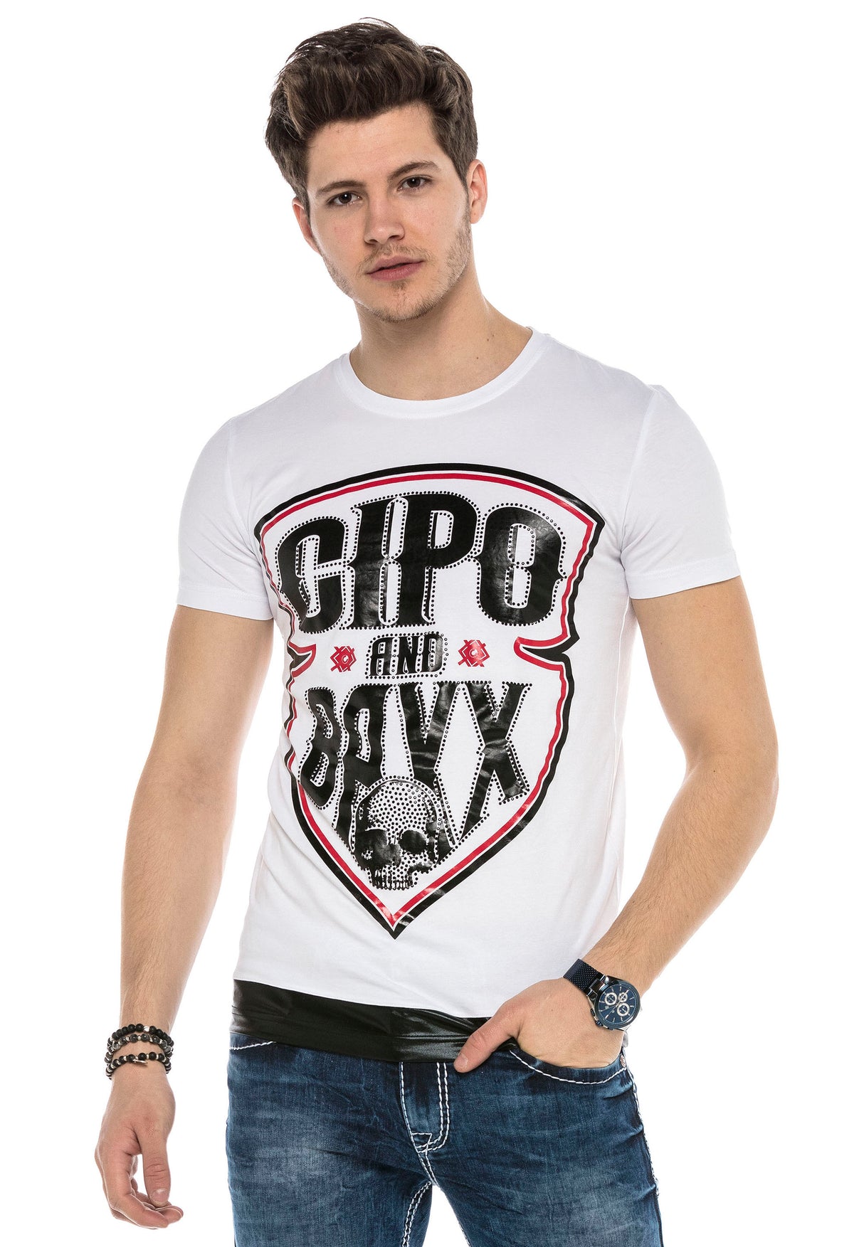 CT539 T-shirt Maschile con Logo Cool