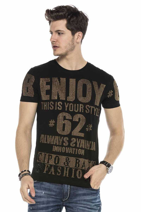 CT543 Herren T-Shirt mit stylischem Allover-Pailletten-Print