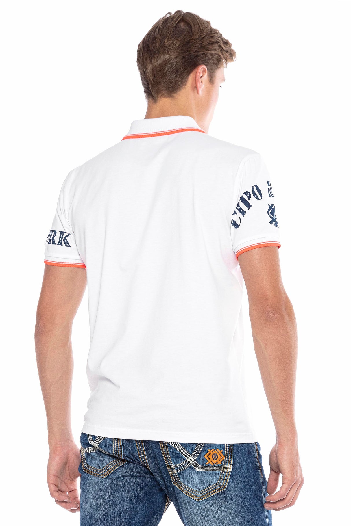 CT603 t-shirt męski polo z nadrukiem