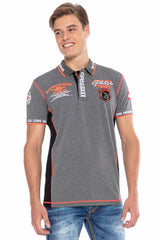 CT605 Uomo Poloshirt con cuciture a contrasto alla moda