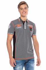 CT605 Uomo Poloshirt con cuciture a contrasto alla moda
