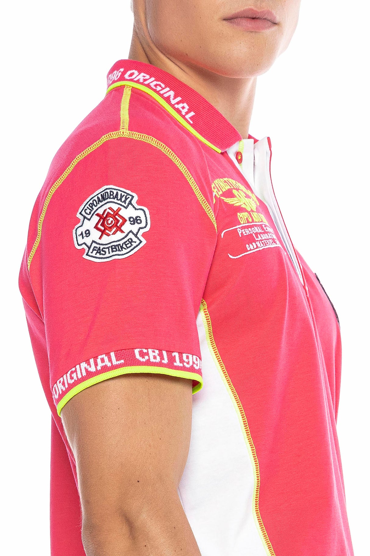 CT605 Uomo Poloshirt con cuciture a contrasto alla moda