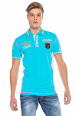 CT605 Uomo Poloshirt con cuciture a contrasto alla moda