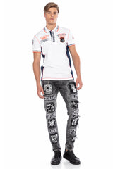 CT605 Uomo Poloshirt con cuciture a contrasto alla moda