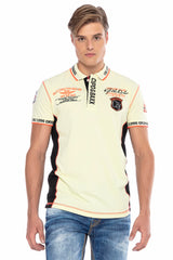 CT605 Uomo Poloshirt con cuciture a contrasto alla moda