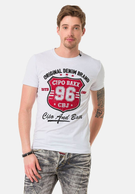 CT670 T-shirt Maschile con Stampa Frontale Cool