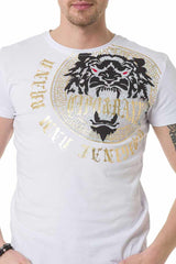 CT676 T-shirt Maschile con Grande Stampa Anteriore