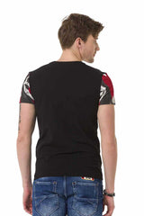 CT683 T-shirt Maschile con Grande Stampa Anteriore