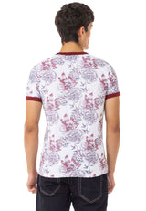 CT707 Heren T-shirt voor heren met Bloemenprint