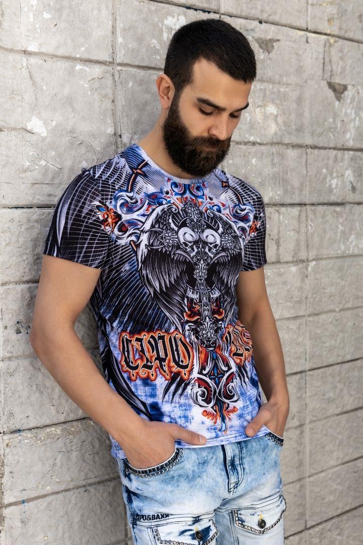 CT710 Men T shirt with patterned laser printing Cipo and Baxx