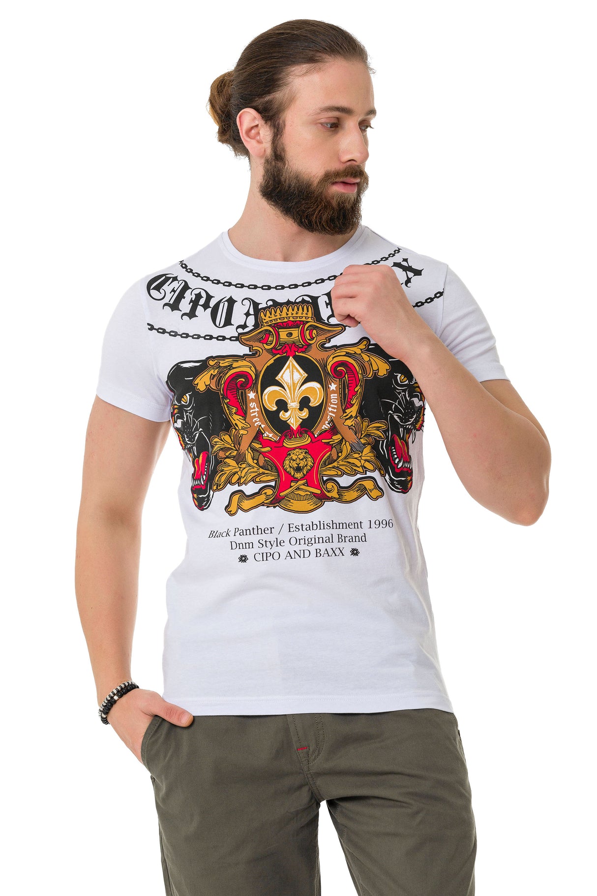 CT718 Men's Panther Print T-Shirt