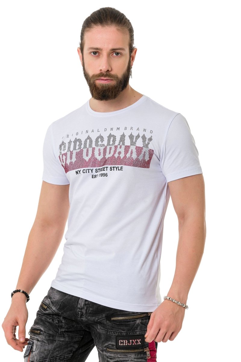 CT731 men's t-shirt with brand print on the front