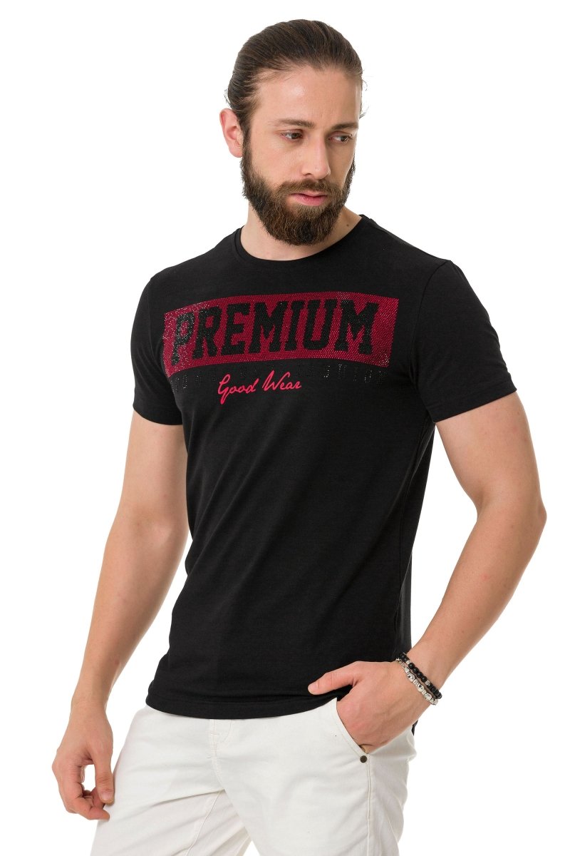 CT732 Herren T-Shirt mit Elegant Brustprint