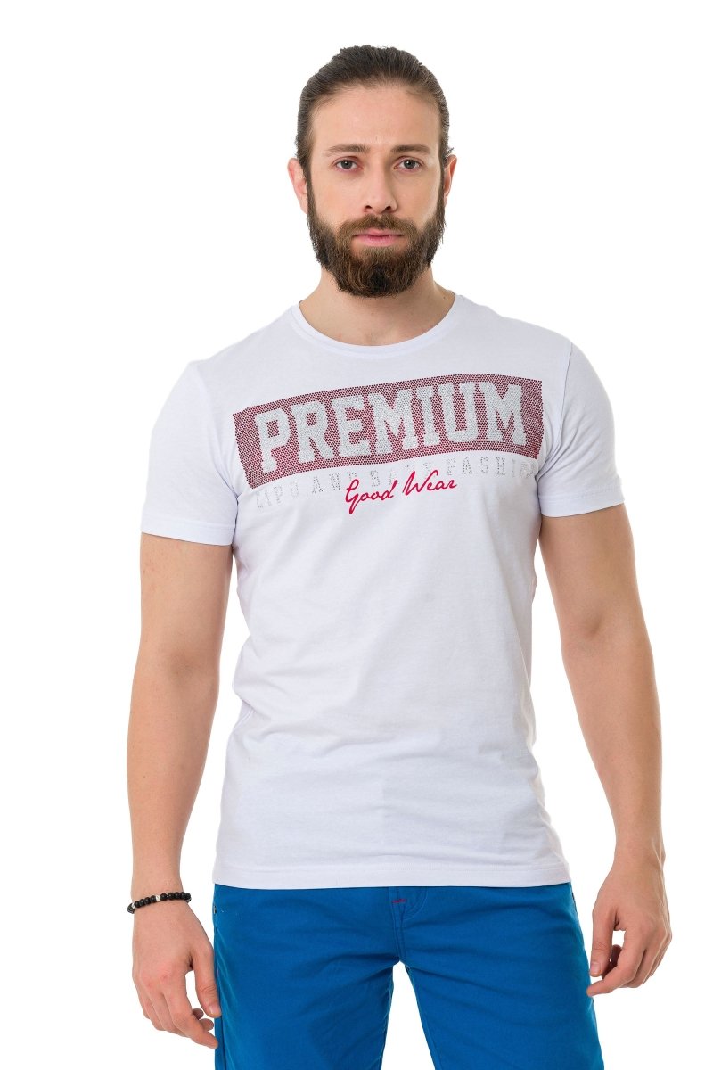 CT732 Herren T-Shirt mit Elegant Brustprint